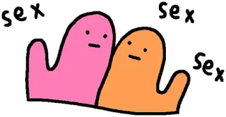 😜 sex dibujo animado, personaje, rosa, naranja, garabato telegram sticker