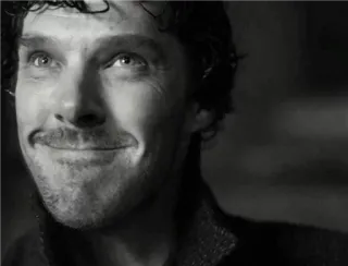 💎 Benedict Cumberbatch actor, man, portrait, celebrity, black and white telegram sticker