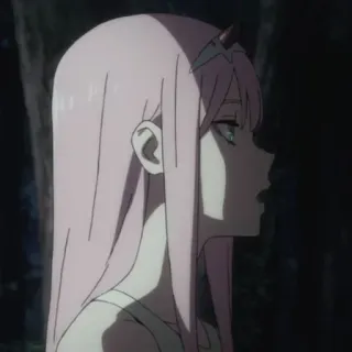 🍓 Zero Two Darling in the Franxx Anime, Cheveux roses, Cornes, Zero Two, Darling in the Franxx, Waifu, Profil telegram sticker
