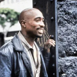😁 Tupac Shakur rappeur, musicien, acteur, années 90, portrait whatsapp sticker