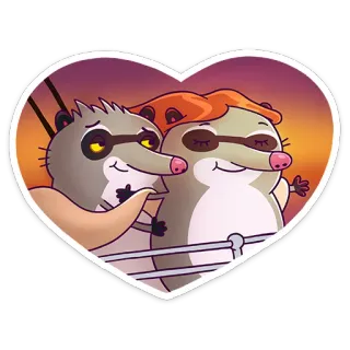 🤗 binatang, cinta, hati, pasangan, romantis, imut, kartun telegram sticker