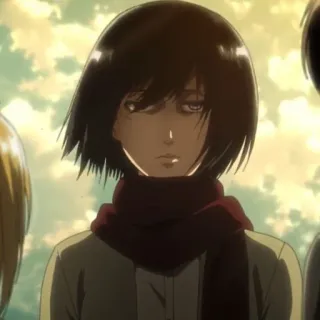 🌟 Mikasa Ackerman Attack on Titan Anime, Ataque dos Titãs, Mikasa Ackerman, Personagem, Mangá telegram sticker