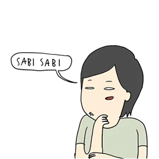 🤔 SABI SABI dessin animé, pensée, expression, sabi telegram sticker