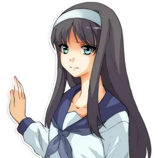 😇 Anime, Chica, Uniforme escolar, Lindo telegram sticker