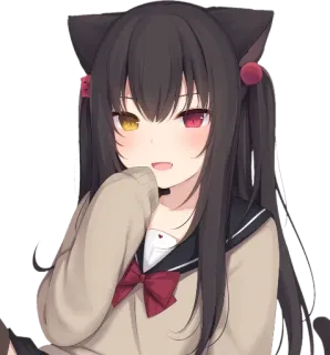 😏 Anime, Mèo gái, Neko, Kawaii, Cô gái telegram sticker