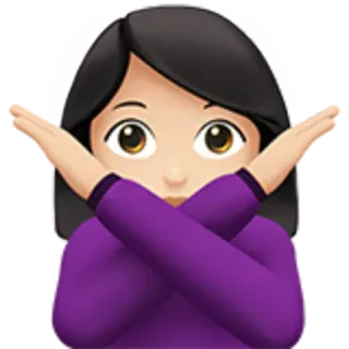 🙅‍♀ no, cross, gesture, denial, stop telegram sticker