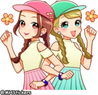 👭 @MHStickers Desenho animado, Anime, Amizade, Kawaii, Meninas, Fofo telegram sticker