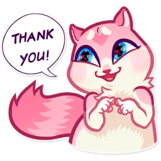 😚 THANK YOU! gracias, lindo, ardilla, rosa, adorable telegram sticker
