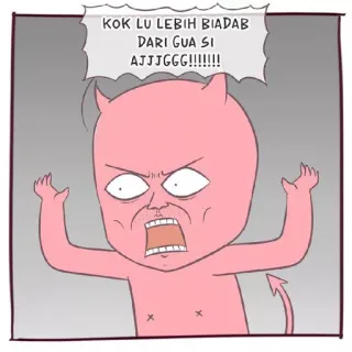 🦉 KOK LU LEBIH BIADAB DARI GUA SI AJJJGGG!!!!!!! diable, dessin animé, en colère, démon, offensant telegram sticker