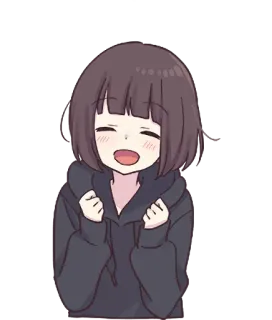 ☺️ Аниме, Мультфильм, Девочка, Милый, Счастливый telegram sticker