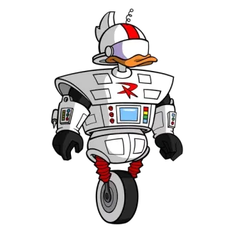 😜 dessin animé, robot, canard, personnage telegram sticker