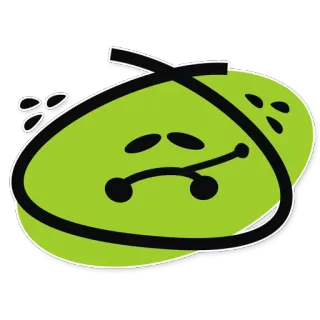 😷 sticker, green, character, cartoon, funny, design telegram sticker