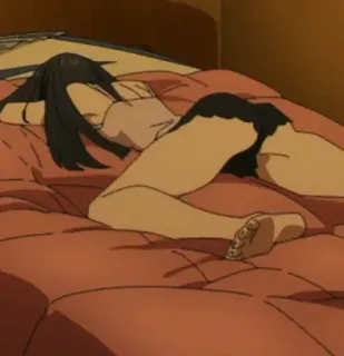 🍥 Anime, Cama, Sono, Deitado, Relaxamento telegram sticker