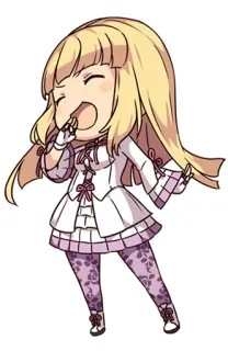 😂 จิบิ, น่ารัก, อนิเมะ, มังงะ, ผู้หญิง, ผมบลอนด์, คาวาอิ telegram sticker
