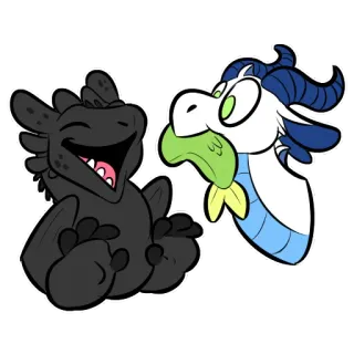 🐟 dragon, dessin animé, autocollant, mignon, fantaisiste, fantaisie telegram sticker