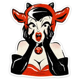 😯 iblis, gadis, setan, horor, menyeramkan, jahat, menakutkan telegram sticker