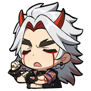 💪 Arataki Itto Genshin Impact Anime, Chibi, Jeu vidéo, Genshin Impact, Arataki Itto whatsapp sticker