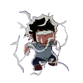 ⚡ anime, cartoon, shocked, lightning, character, illustration telegram sticker
