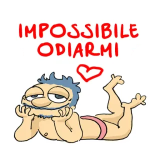 👄 IMPOSSIBILE ODIARMI Kreskówka, Uroczy, Miłość, Leżący, Zrelaksowany telegram sticker