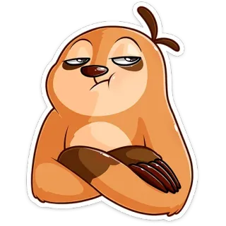 😕 sloth, cartoon, animal, funny, sticker, cute telegram sticker