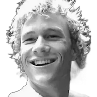 😁 Heath Ledger Heath Ledger, actor, retrato, blanco y negro telegram sticker
