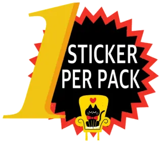 1️⃣ STICKER PER PACK naklejka, kot, krzesło, paczka, numer jeden, słodkie, projekt, etykieta telegram sticker