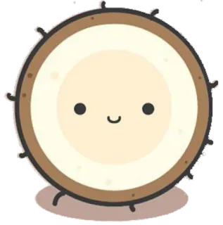 🙂 coconut, cute, kawaii, happy, smiling, cartoon, tropical, fruit telegram sticker