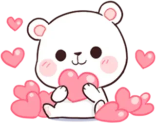 ❤️ 곰, 하트, 사랑, 귀여운, 만화, 동물 telegram sticker