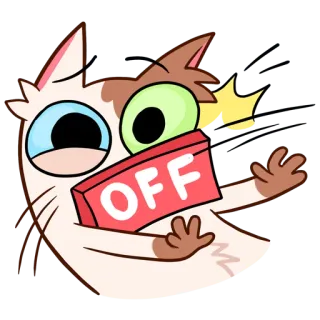 🤫 OFF chat, dessin animé, désactivé, autocollant, drôle whatsapp sticker