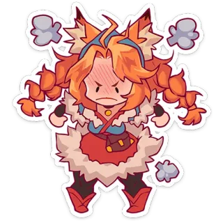 🦊 Anime, Desenho animado, Bravo, Fofo, Kawaii, Sticker whatsapp sticker