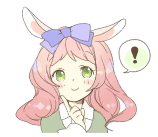 🐰 Anime, Ragazza, Coniglio, Carino, Sticker, Kawaii telegram sticker