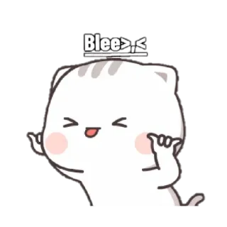 😝 Blee>,< 고양이, 귀여운, 메롱, 동물, 만화 telegram sticker