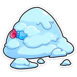 👍 awan, jempol ke atas, positif, kartun, persetujuan, kerja bagus telegram sticker