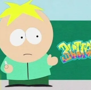 🌟 Butters South Park BITCH Dibujos animados, South Park, Butters, Groserías, Ofensivo whatsapp sticker