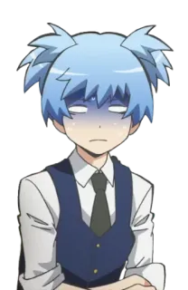 😨 Nagisa Shiota Assassination Classroom Anime, Personaggio, Nagisa Shiota, Assassination Classroom, Uniforme scolastica telegram sticker
