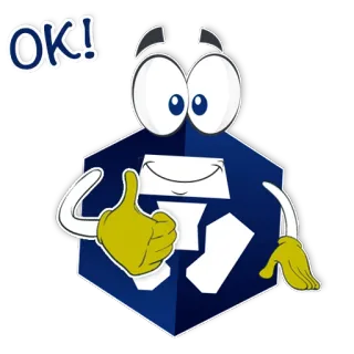 👍 OK! ok, polegar para cima, desenho animado, aprovação, positivo telegram sticker