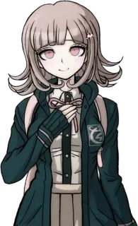 🙂 Chiaki Nanami Danganronpa anime, video game, pink, character, cute telegram sticker