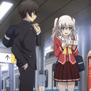 ☺️ Charlotte Anime Charlotte, Anime, Escola, Estação de trem, Personagens whatsapp sticker
