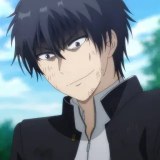 ♠️ anime, angry, school uniform, male, smirk telegram sticker