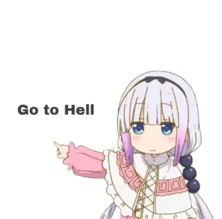 🙂 Go to Hell anime, insult, cartoon, offensive telegram sticker