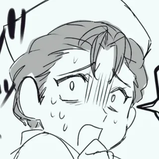 ☔️ anime, manga, shock, fear, sweat, worried telegram sticker