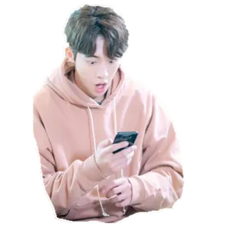 😱 personne, homme, téléphone, sweat à capuche, surpris, adolescent telegram sticker