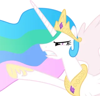 😠 Princess Celestia My Little Pony: Friendship Is Magic принцесса, мультфильм, лошадь, Селестия, пони, магия telegram sticker