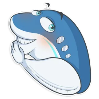 🤫 adesivo, desenho animado, azul, personagem, peixe, animal telegram sticker