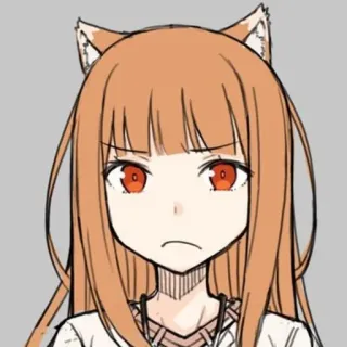 😠 Holo Spice and Wolf anime, wolf ears, Holo, Spice and Wolf, character, female telegram sticker