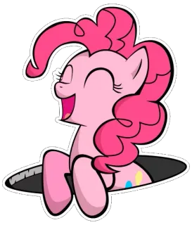 😃 Pinkie Pie My Little Pony pinkie pie, 포니, 만화, 귀여운, 스티커, 애니메이션 telegram sticker