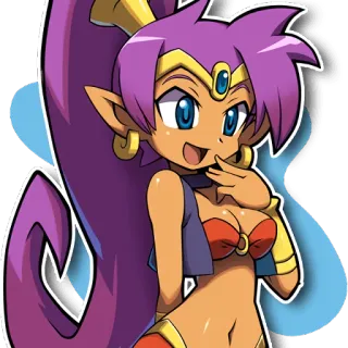 😃 Shantae Cartoon, Videospiel, Halb-Geist, lila Haare, süß whatsapp sticker