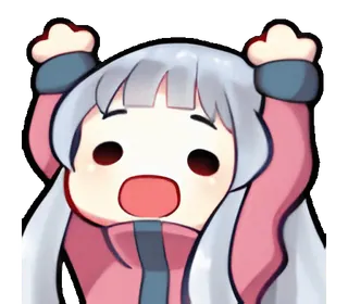 ❤️ 动漫, 卡通, 女孩, 可爱, 卡哇伊, 兴奋, 快乐 telegram sticker