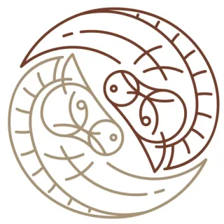☯ yin yang, rams, rams head, animals, sticker telegram sticker