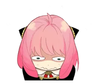 😖 Anya Forger Spy × Family Anime, Sticker, Anya Forger, Spy x Family, cabelo rosa, engraçado, expressão telegram sticker